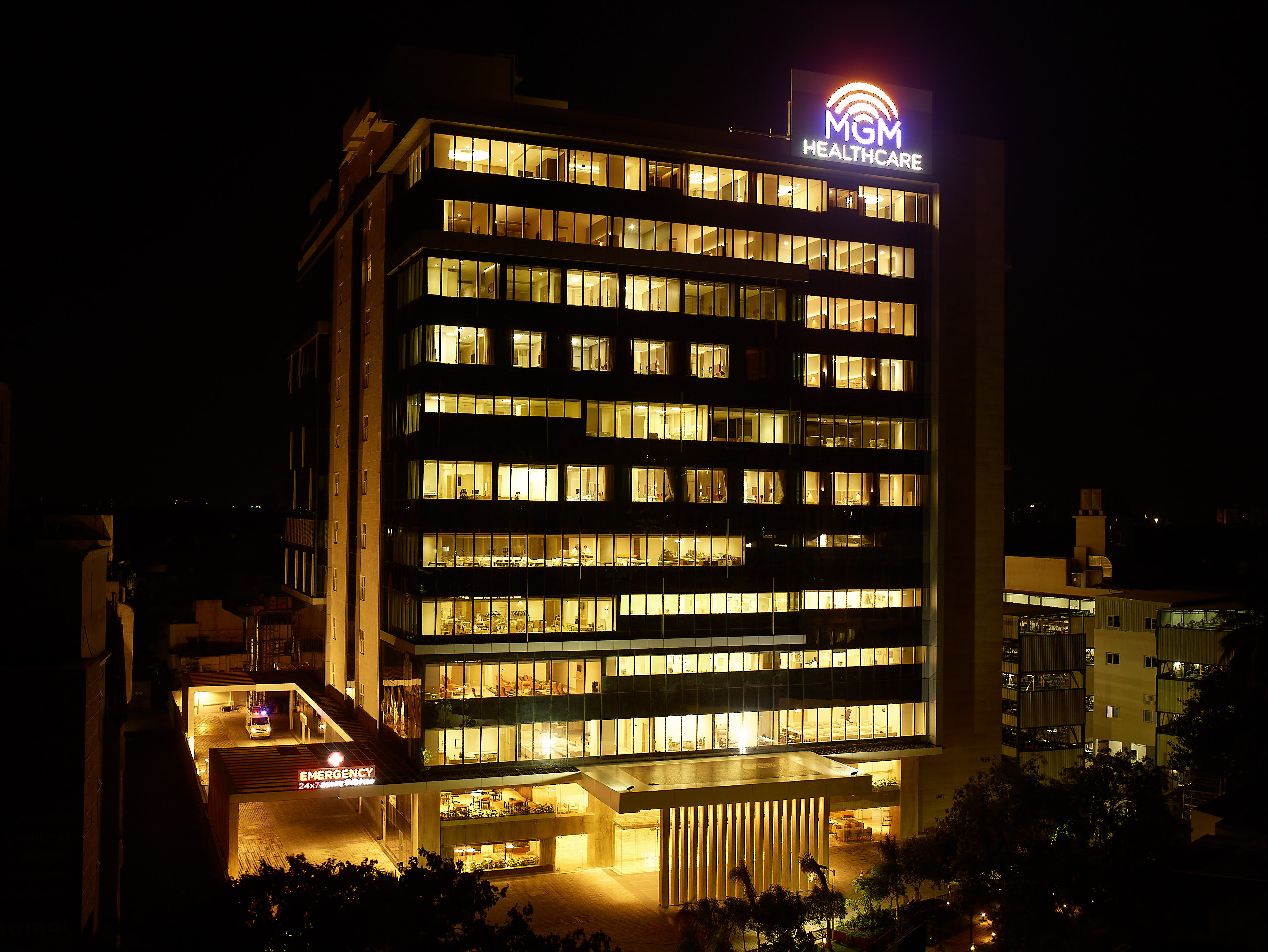 MGM Healthcare at Night